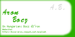 aron bocz business card